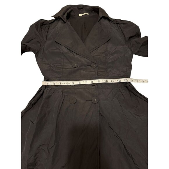 Peppe Peluso Women's Long Sleeve Black Trench Coat Size S - Picture 14 of 14